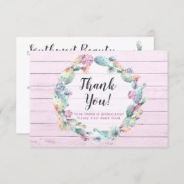 Waterverf Succulent Cactus Rustic - Hartelijk dank Kaart