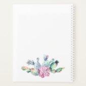 Waterverf Succulent Cactus & Rustic Wood Bohemian Planner (Achterkant)