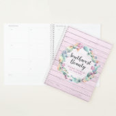 Waterverf Succulent Cactus & Rustic Wood Bohemian Planner (Display)