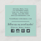 Waterverf Succulent Cactus & Rustic Wood Bohemian Vierkante Visitekaartje (Achterkant)