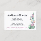 Waterverf Succulent Cactus & Rustic Wood Bohemian Visitekaartje (Achterkant)