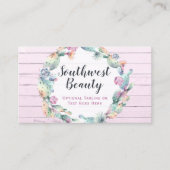 Waterverf Succulent Cactus & Rustic Wood Bohemian Visitekaartje (Voorkant)