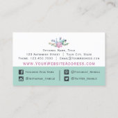 Waterverf Succulent Cactus & Rustic Wood Bohemian Visitekaartje (Achterkant)