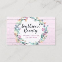 Waterverf Succulent Cactus & Rustic Wood Bohemian