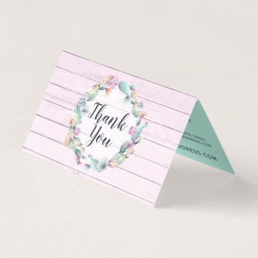 Waterverf Succulent Cactus Rustic Wood Hartelijk d Kaart (Voorkant)