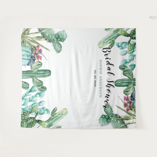 Waterverf Succulent Cactus Vrijgezellenfeest  Wandkleed (Voorkant (horizontaal))