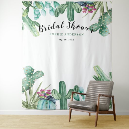 Waterverf Succulent Cactus Vrijgezellenfeest  Wandkleed (In situ)