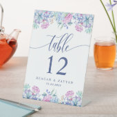 Waterverf Succulent Cactus Wedding Table Number Reclamebord Met Voetstuk (Insitu)