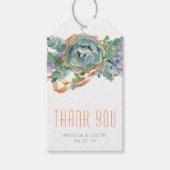 Waterverf Succulent Cluster Bedankt Cadeaulabel (Voorkant)