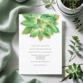 Waterverf Succulent Couples Shower Kaart