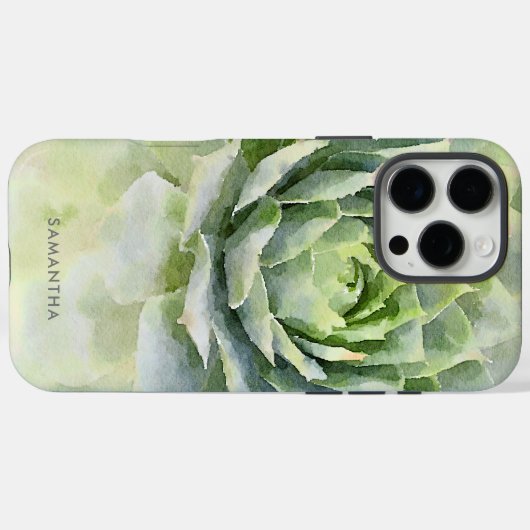 Waterverf Succulent Custom Case-Mate iPhone Case (Achterkant (horizontaal))