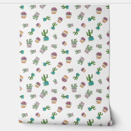 Waterverf Succulent en Cactus Plant Patroon Behang