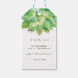 Waterverf Succulent Favor Gift Label Cadeaulabel