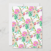 Waterverf Succulent Floral Baby shower Invitation Kaart (Achterkant)