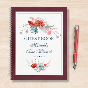 Waterverf Succulent Floral Bat Mitzvah Guest Book Notitieboek