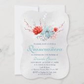 Waterverf Succulent Floral Botanical Quinceañera Kaart (Voorkant)