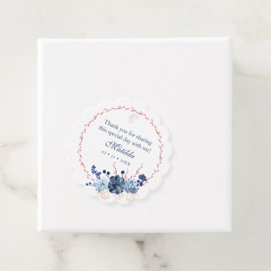 Waterverf Succulent Floral Botanisch Bat Mitzvah Bedankjes Labels (In situ)