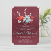 Waterverf Succulent Floral Botanisch Bat Mitzvah Kaart (Staand voorkant)