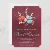 Waterverf Succulent Floral Botanisch Bat Mitzvah Kaart (Voorkant)