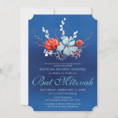 Waterverf Succulent Floral Botanisch Bat Mitzvah Kaart (Voorkant)