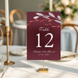 Waterverf Succulent Floral Botanisch Bat Mitzvah Kaart<br><div class="desc">Dit ontwerp is voorzien van een sierlijk waterverf sappig bloemboeket in zacht blauw en zilver met bordeaux rood en zilver gebladerte op een bordeaux shimmer achtergrond met uw tafelnummer en aanvullende informatie in het onderstaande. Personaliseer door de tekst in de tekstvakken te bewerken. Ontworpen voor u door Evco Studio www.zazzle.com/store/evcostudio...</div>