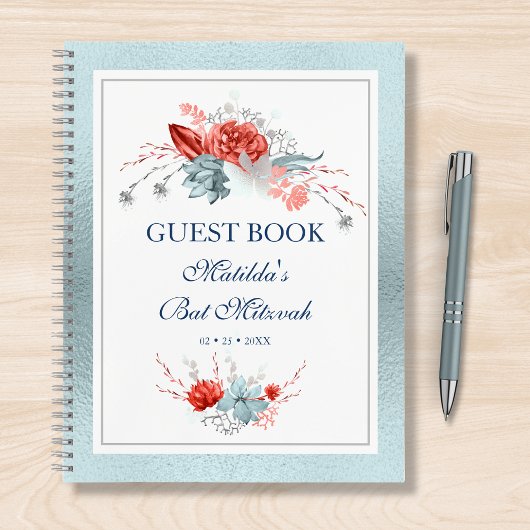 Waterverf Succulent Floral Botanisch Bat Mitzvah Notitieboek