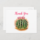 Waterverf Succulent Floral Cactus Bedankt Briefkaart (Voorkant / Achterkant)