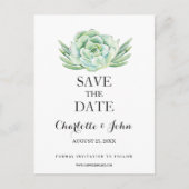 waterverf succulent floral Save the dates Aankondigingskaart (Voorkant)