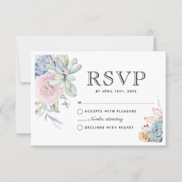 Waterverf Succulent Floral Vintage Wedding RSVP