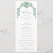 Waterverf Succulent Flower Arbor Garden Wedding Programmakaart (Voorkant)
