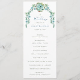 Waterverf Succulent Flower Arbor Garden Wedding Programmakaart