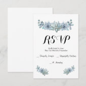 Waterverf Succulent & Flower Wedding RSVP Kaart (Voorkant / Achterkant)