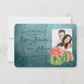 Waterverf Succulent Foto Blauwgroen sparen de Datu Kaart (Voorkant)