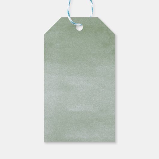 Waterverf Succulent Garden Chic Wedding Hartelijk Cadeaulabel (Achterkant)