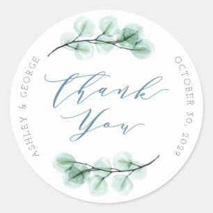 Waterverf Succulent Garden Chic Wedding Hartelijk  Ronde Sticker