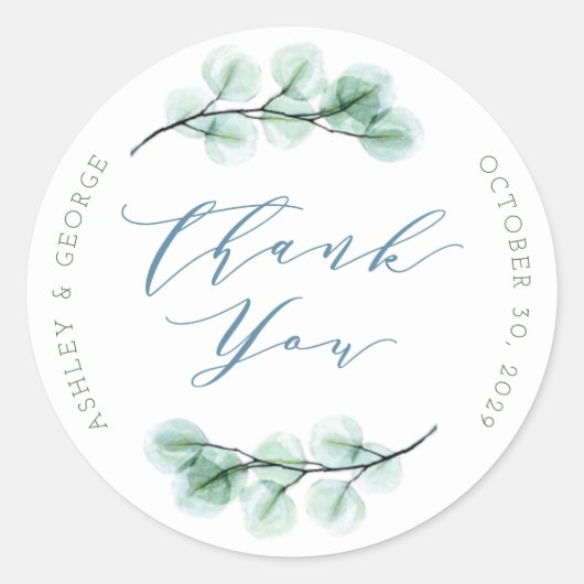 Waterverf Succulent Garden Chic Wedding Hartelijk  Ronde Sticker (Voorkant)