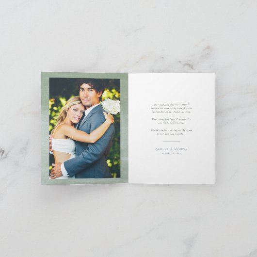 Waterverf Succulent Garden Stylish Summer Wedding Bedankkaart (Binnen)