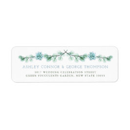 Waterverf Succulent Garden Summer Weddenschap Etiket