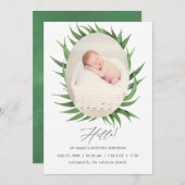 Waterverf Succulent Geboorte Aankondiging Fotokaar (Voorkant / Achterkant)