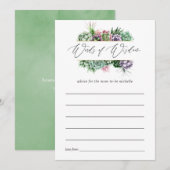 Waterverf Succulent Geometric Baby shower Advice Advieskaart (Voorkant / Achterkant)