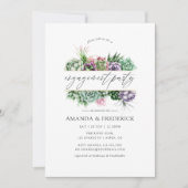 Waterverf Succulent Geometric Engagement Party Kaart (Voorkant)