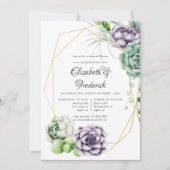 Waterverf Succulent Geometric Rehearsal Dinner Kaart (Voorkant)