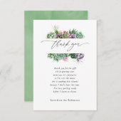 Waterverf Succulent Geometrisch Baby shower Bedankkaart (Voorkant / Achterkant)