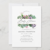 Waterverf Succulent Geometrisch Baby shower Kaart (Voorkant)