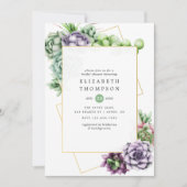 Waterverf Succulent Geometrisch Vrijgezellenfeest Kaart (Voorkant)