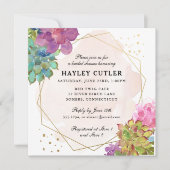 Waterverf Succulent Gold Terrarium Vrijgezellenfee Kaart (Voorkant)