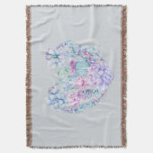 Waterverf Succulent Heart Deken (Voorkant Verticaal)