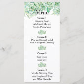 waterverf succulent huwelijksmenu programmakaart (Voorkant)