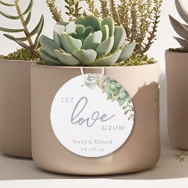 Waterverf Succulent Laat Liefde Groeien Trouwen Bedankjes Labels