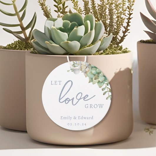Waterverf Succulent Laat Liefde Grow Bruiloft Bedankjes Labels